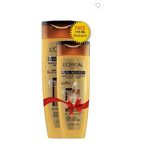 India Desire : Buy L'Oreal Paris 6 Oil Nourish Shampoo 360 ml + 6 Oil nourish Shampoo 175ml Free At Rs. 248 Only From Snapdeal
